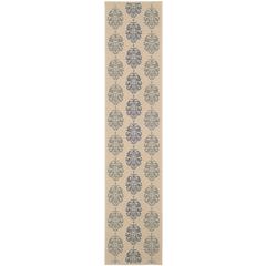COURTYARD, NATURAL / BLUE, 2'-3" X 10', Area Rug, CY2720-3101-210