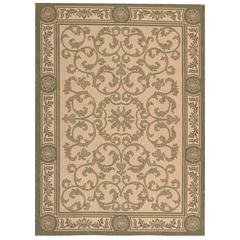COURTYARD, NATURAL / OLIVE, 5'-3" X 5'-3" Round, Area Rug, CY2829-1E01-5R