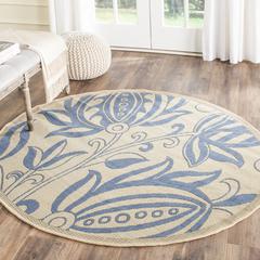 COURTYARD, NATURAL / BLUE, 5'-3" X 7'-7", Area Rug, CY2961-3101-5