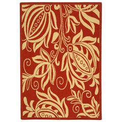 COURTYARD, RED / NATURAL, 4' X 5'-7", Area Rug, CY2961-3707-4