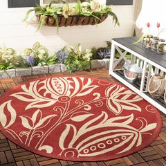 COURTYARD, RED / NATURAL, 5'-3" X 7'-7", Area Rug, CY2961-3707-5
