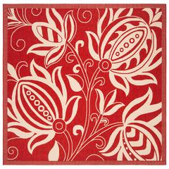 COURTYARD, RED / NATURAL, 6'-7" X 6'-7" Square, Area Rug, CY2961-3707-7SQ