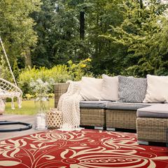 COURTYARD, RED / NATURAL, 8' X 11', Area Rug, CY2961-3707-8