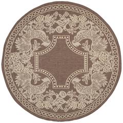 COURTYARD, CHOCOLATE / NATURAL, 6'-7" X 6'-7" Round, Area Rug, CY3305-3409-7R