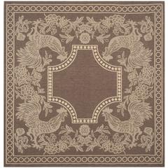 COURTYARD, CHOCOLATE / NATURAL, 6'-7" X 6'-7" Square, Area Rug, CY3305-3409-7SQ