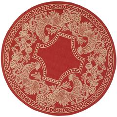 COURTYARD, RED / NATURAL, 5'-3" X 5'-3" Round, Area Rug, CY3305-3707-5R