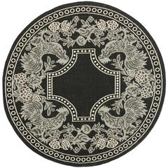 COURTYARD, BLACK / SAND, 5'-3" X 5'-3" Round, Area Rug, CY3305-3908-5R