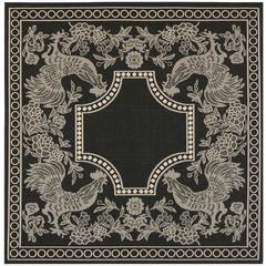 COURTYARD, BLACK / SAND, 6'-7" X 6'-7" Square, Area Rug, CY3305-3908-7SQ