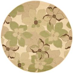 COURTYARD, NATURAL BROWN / OLIVE, 5'-3" X 5'-3" Round, Area Rug, CY4022A-5R