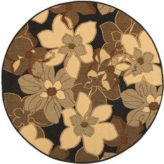 COURTYARD, BLACK NATURAL / BROWN, 5'-3" X 5'-3" Round, Area Rug, CY4022D-5R