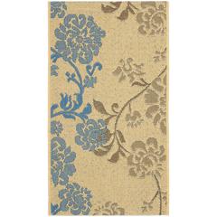 COURTYARD, NATURAL BROWN / BLUE, 2' X 3'-7", Area Rug, CY4027B-2