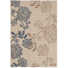 COURTYARD, NATURAL BROWN / BLUE, 4' X 5'-7", Area Rug, CY4027B-4
