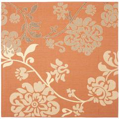 COURTYARD, TERRA NATURAL / BROWN, 6'-7" X 6'-7" Square, Area Rug