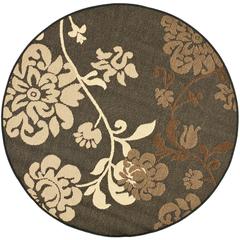 COURTYARD, BLACK NATURAL / BROWN, 5'-3" X 5'-3" Round, Area Rug, CY4027D-5R