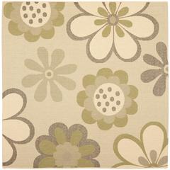 COURTYARD, NATURAL BROWN / OLIVE, 6'-7" X 6'-7" Square, Area Rug, CY4035A-7SQ