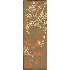 COURTYARD, BROWN NATURAL / TERRACOTTA, 2'-3" X 6'-7", Area Rug