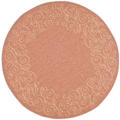 COURTYARD, TERRACOTTA / BEIGE, 6'-7" X 6'-7" Round, Area Rug, CY5139A-7R