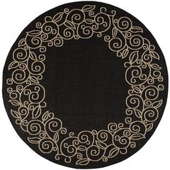 COURTYARD, BLACK / BEIGE, 7'-10" X 7'-10" Round, Area Rug, CY5139D-8R