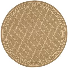 COURTYARD, DARK BEIG / BEIGE, 6'-7" X 6'-7" Round, Area Rug