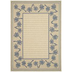 COURTYARD, IVORY / BLUE, 8' X 11', Area Rug
