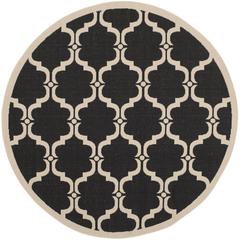COURTYARD, BLACK / BEIGE, 5'-3" X 5'-3" Round, Area Rug, CY6009-226-5R