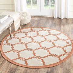 COURTYARD, BEIGE / TERRACOTTA, 5'-3" X 7'-7", Area Rug, CY6009-231-5