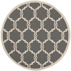 COURTYARD, ANTHRACITE / BEIGE, 5'-3" X 5'-3" Round, Area Rug, CY6009-246-5R