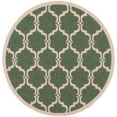 COURTYARD, DARK GREEN / BEIGE, 5'-3" X 5'-3" Round, Area Rug, CY6009-332-5R