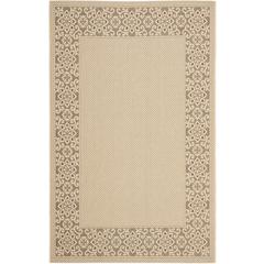 COURTYARD, CREAM / LIGHT CHOCOLATE, 5'-3" X 7'-7", Area Rug