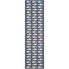 COURTYARD, NAVY / BEIGE, 2'-3" X 8', Area Rug, CY6013-268-28