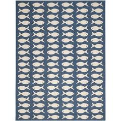 COURTYARD, NAVY / BEIGE, 8' X 11', Area Rug, CY6013-268-8