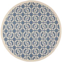 COURTYARD, BLUE / BEIGE, 7'-10" X 7'-10" Round, Area Rug, CY6015-243-8R