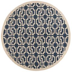COURTYARD, NAVY / BEIGE, 7'-10" X 7'-10" Round, Area Rug, CY6015-268-8R