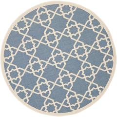 COURTYARD, BLUE / BEIGE, 5'-3" X 5'-3" Round, Area Rug, CY6032-243-5R