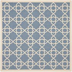 COURTYARD, BLUE / BEIGE, 6'-7" X 6'-7" Square, Area Rug, CY6032-243-7SQ