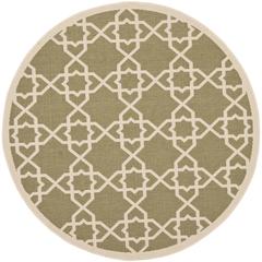 COURTYARD, GREEN / BEIGE, 5'-3" X 5'-3" Round, Area Rug, CY6032-244-5R