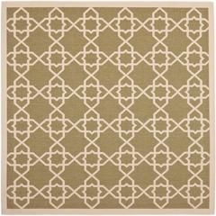 COURTYARD, GREEN / BEIGE, 6'-7" X 6'-7" Square, Area Rug, CY6032-244-7SQ