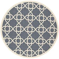 COURTYARD, NAVY / BEIGE, 5'-3" X 5'-3" Round, Area Rug, CY6032-268-5R