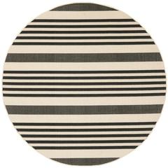 COURTYARD, BLACK / BONE, 5'-3" X 5'-3" Round, Area Rug, CY6062-216-5R