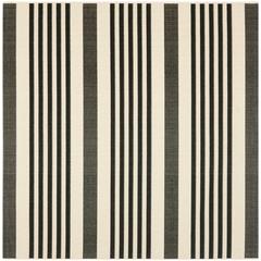 COURTYARD, BLACK / BONE, 4' X 4' Square, Area Rug