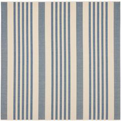 COURTYARD, BEIGE / BLUE, 4' X 4' Square, Area Rug