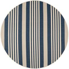 COURTYARD, NAVY / BEIGE, 5'-3" X 5'-3" Round, Area Rug, CY6062-268-5R