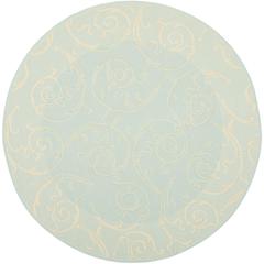 COURTYARD, AQUA / CREAM, 6'-7" X 6'-7" Round, Area Rug, CY6108-25-7R