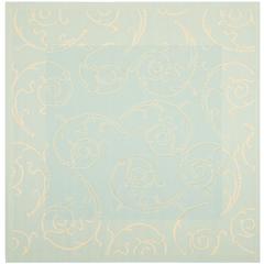 COURTYARD, AQUA / CREAM, 6'-7" X 6'-7" Square, Area Rug, CY6108-25-7SQ