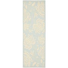 COURTYARD, AQUA / CREAM, 2'-3" X 10', Area Rug, CY6109-25-210