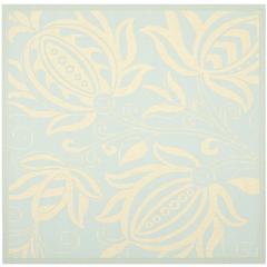 COURTYARD, AQUA / CREAM, 6'-7" X 6'-7" Square, Area Rug, CY6109-25-7SQ