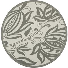 COURTYARD, LIGHT GREY / ANTHRACITE, 6'-7" X 6'-7" Round, Area Rug