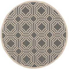 COURTYARD, ANTHRACITE / BEIGE, 5'-3" X 5'-3" Round, Area Rug, CY6112-246-5R