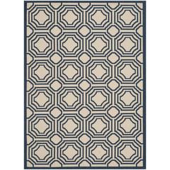 COURTYARD, BEIGE / NAVY, 4' X 5'-7", Area Rug, CY6112-258-4