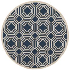 COURTYARD, NAVY / BEIGE, 5'-3" X 5'-3" Round, Area Rug, CY6112-268-5R